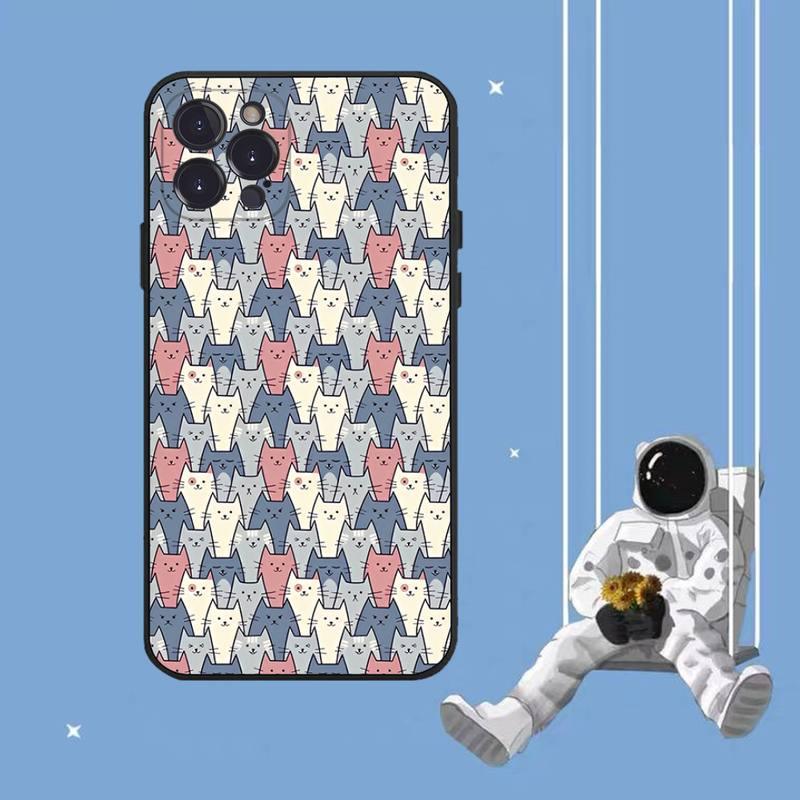 Cat Cute Art Phone Case For Iphone 8 7 6 6s Plus X Se 2020 Xr Xs 14 11 12 13 Mini Pro Max Mobile Case Transparent Soft Protective Clear Case Compatible For Iphone