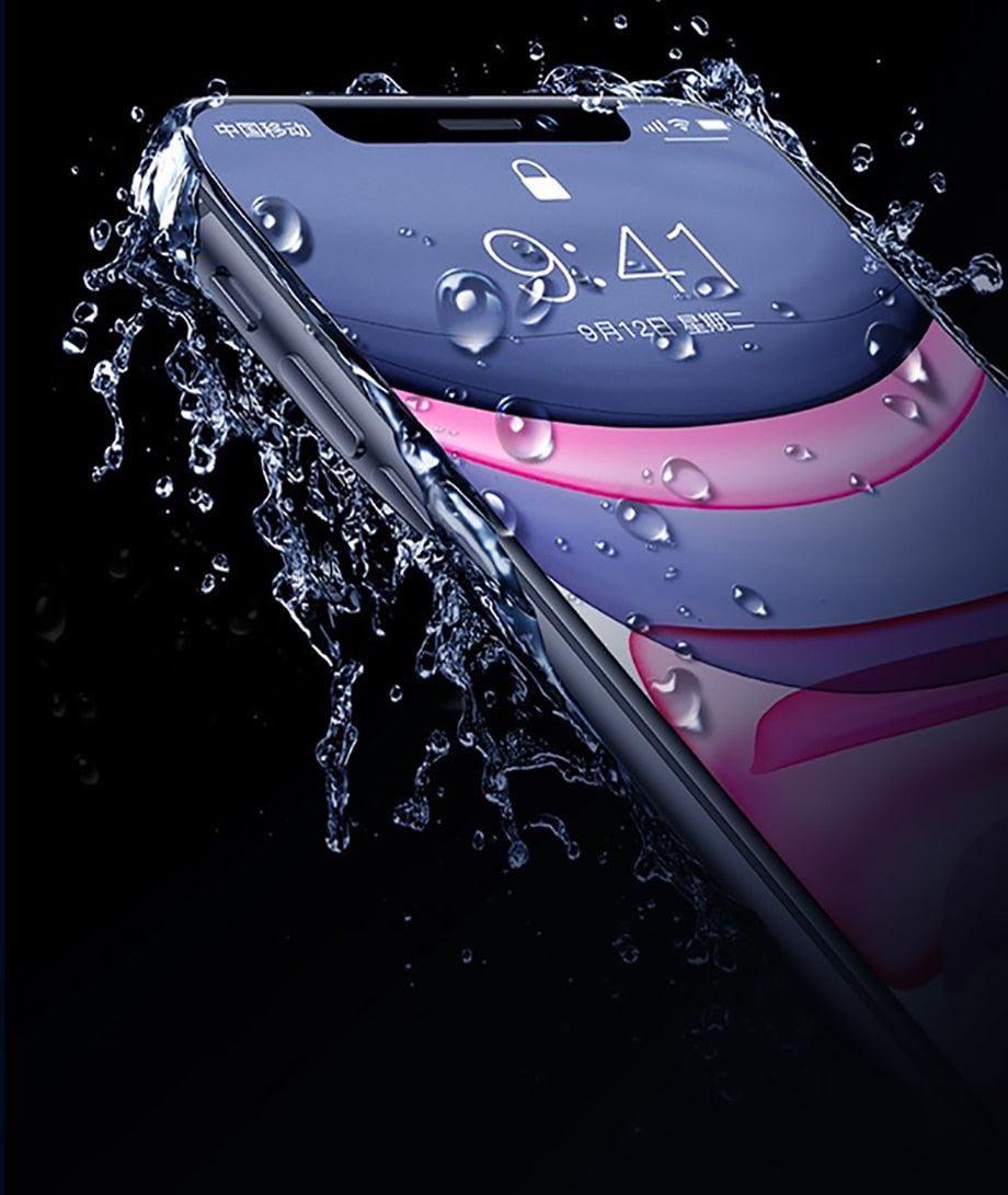 80D Full Protective Glass For iphone 6 7 8 Plus X Xr Xs Max SE Tempered Screen Protector iPhone 11 12 13 Pro Max Mini Glass Film Screen Protector with Full-Coverage, Easy Installation Frame