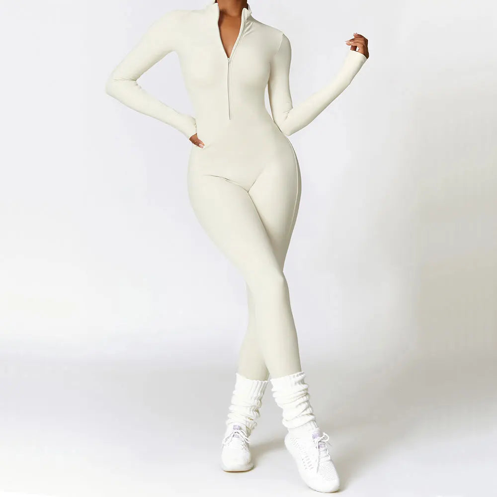 Elevate Your Workout Long Sleeve Yoga Jumpsuit