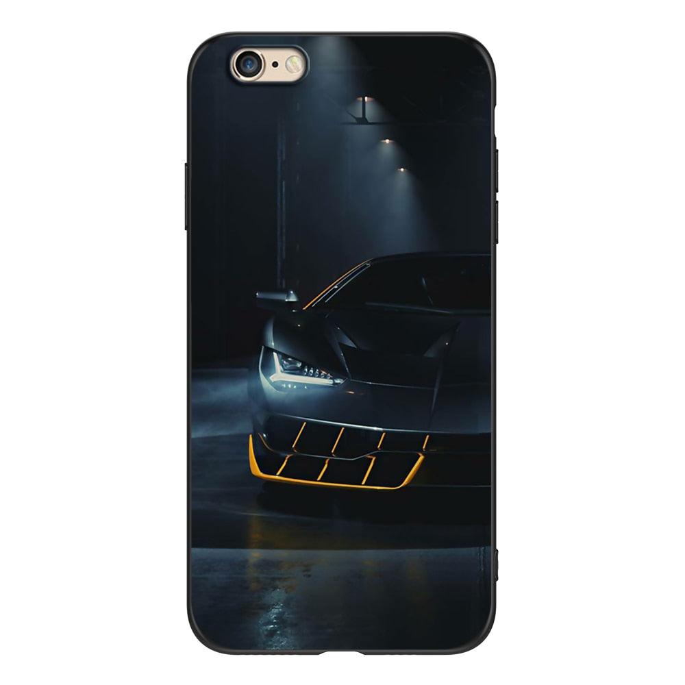 Cute Cover Soft Silicone Print Cars Print Phone Case For Iphone 5s 5 S Se 2016 4.0" Case Phone Cover On Iphone 6s 6 S Plus Funda Bumper Black Case Sport Race Car