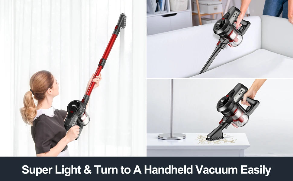 INSE N650 Cordless Vacuum Cleaner Powerful Suction 4-in-1 Stick Vacuum Cleaner Rechargeable Battery Up to 45mins Runtime