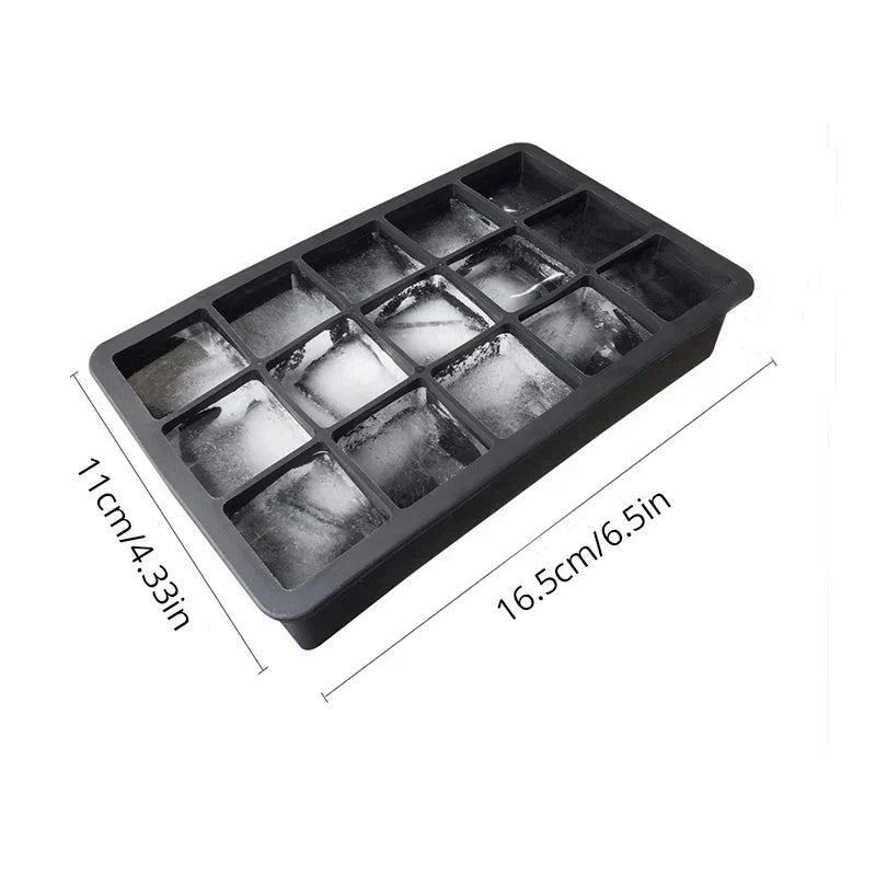 15 Square Silicone Ice Cube Molds for Easy Release