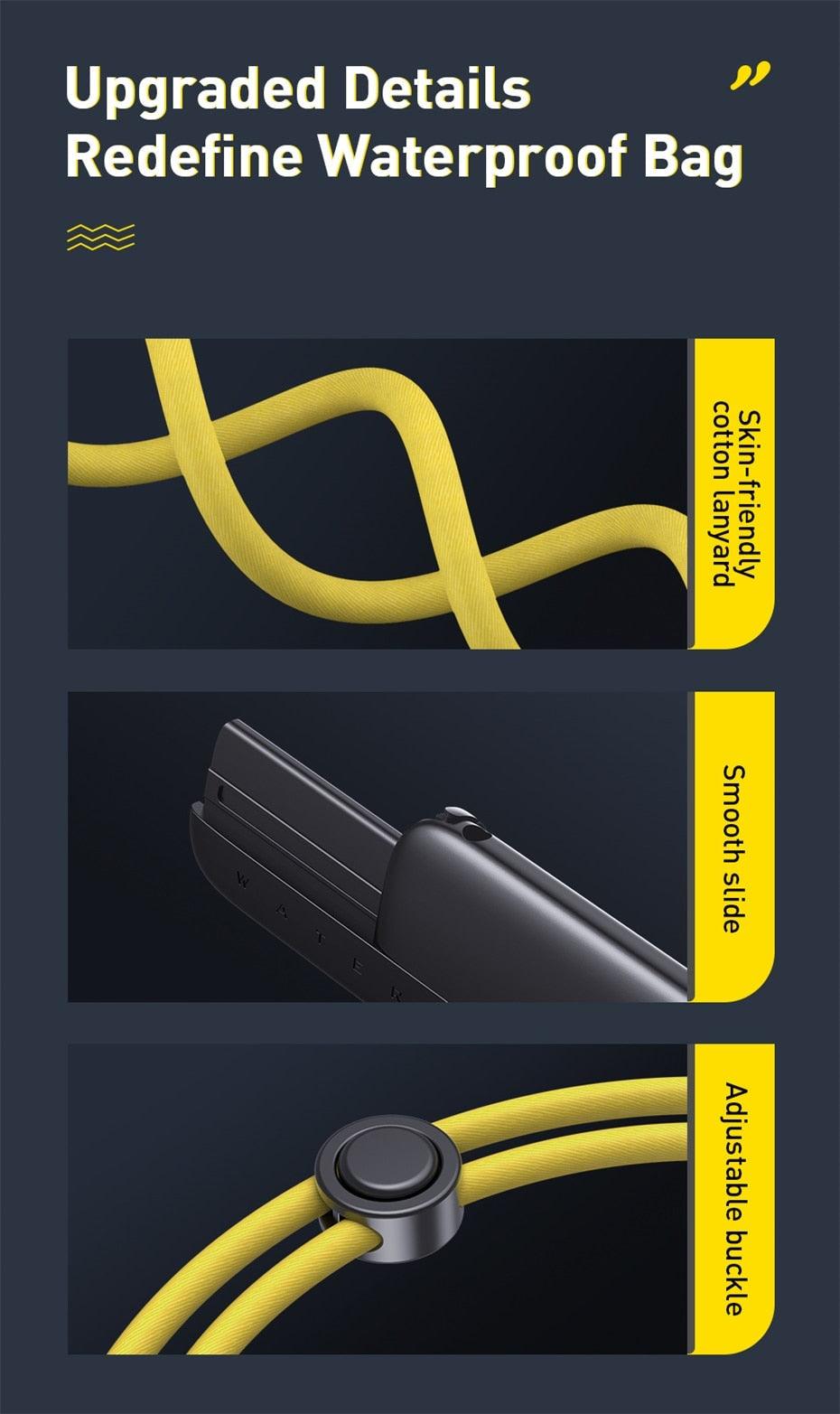 Unique Soft Waterproof Phone Case 7.2inch IPX8 Waterproof Phone Bag For iPhone 13 Waterproof Pouch Diving Surfing Phone Bag Case Cover Adjustable Rope Phone Case