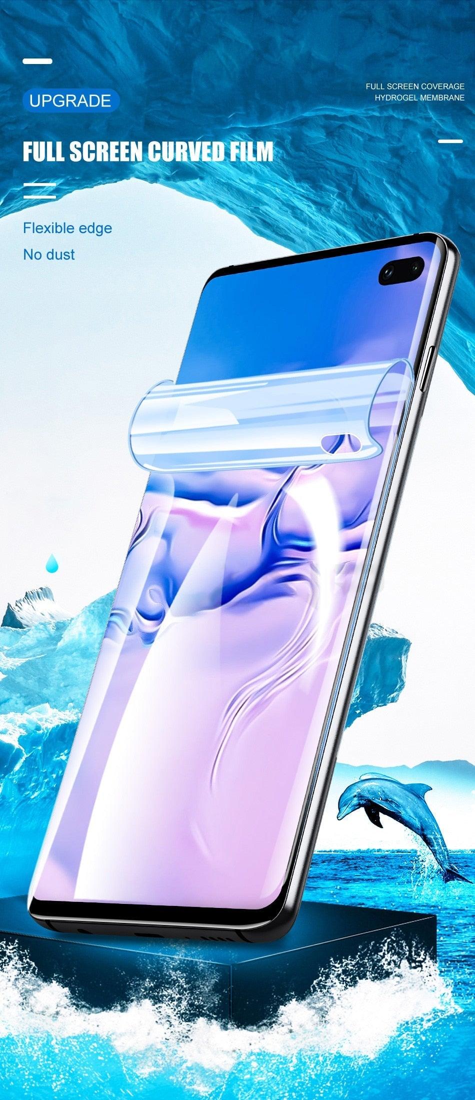 2PCS Hydrogel Silicone Screen Protector Full Glue Cover Sticker Film For iPhone 12 XS Max XR For iphone 13 X 7 8 6S 11 pro max Hydrogel Protective Film Transparent Soft Screen Protectors