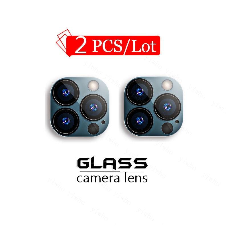 2pcs Tempered Glass for IPhone 14 Pro Max Plus Screen Protectors for IPhone14 13 Pro 13 Mini X XR Xs Max Se 2022 Camera Lens Lens Protectors Luminous Ring Glass for iPhone