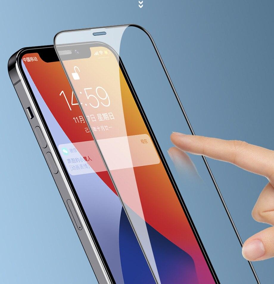9D Full Cover Glass Screen Protector for IPhone 11 Pro Max 14 12 X s XS XR Tempered Glass on IPhone 13 Mini 7 8 6S Plus SE Film Tempered Glass Screen Protector Compatible for iPhone