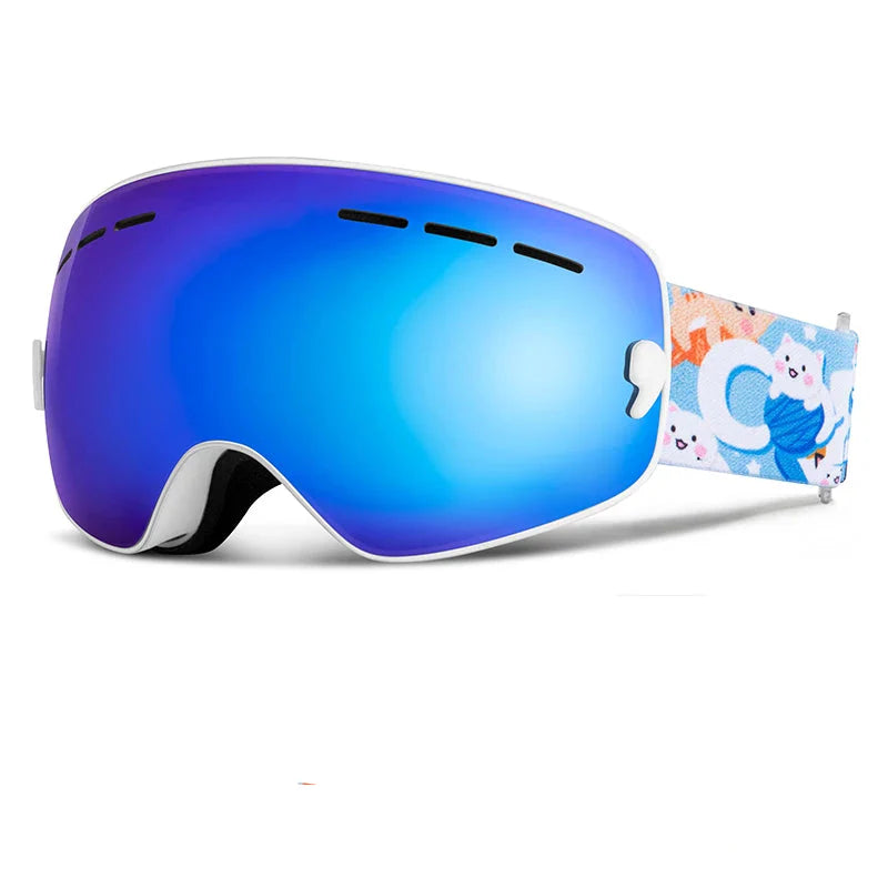 Snowboard Goggles for Kids Ages 4-15 Cartoon Straps