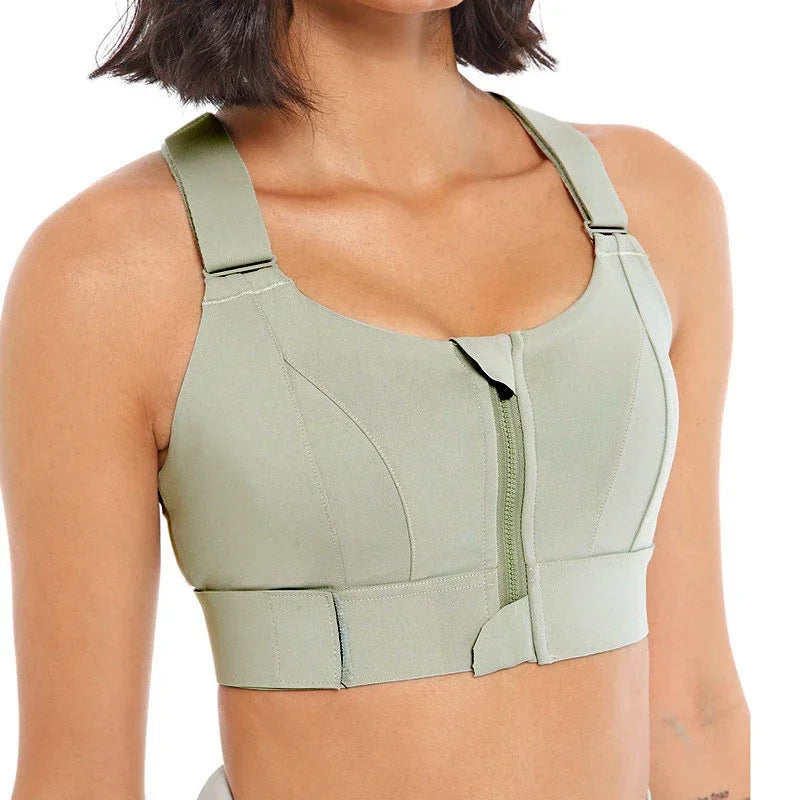 Plus Size Zippered Sports Bras for High Impact Workouts