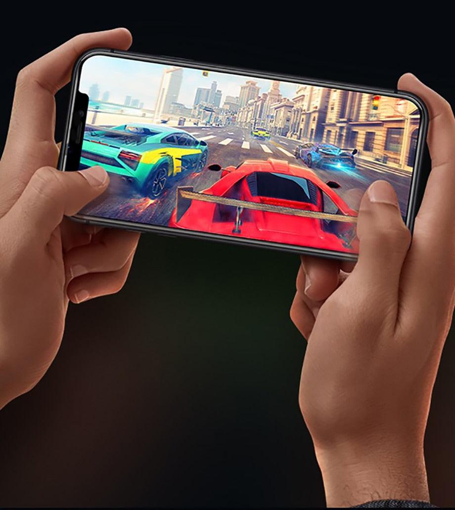 80D Full Protective Glass For iphone 6 7 8 Plus X Xr Xs Max SE Tempered Screen Protector iPhone 11 12 13 Pro Max Mini Glass Film Screen Protector with Full-Coverage, Easy Installation Frame