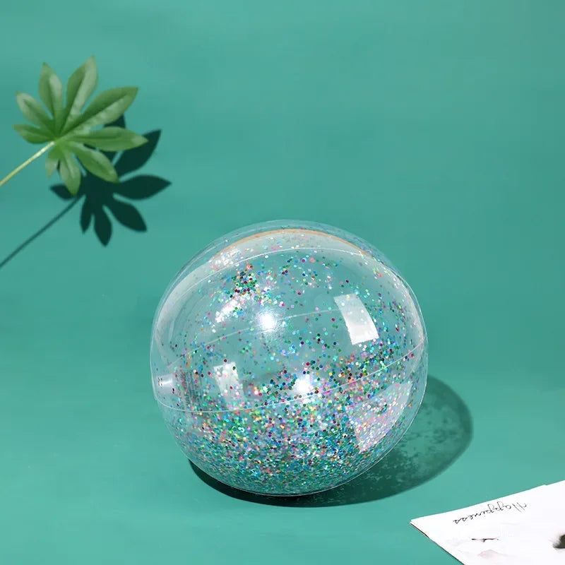 40/60cm Inflatable Glitter Beach Ball Perfect for Summer Pool Parties!