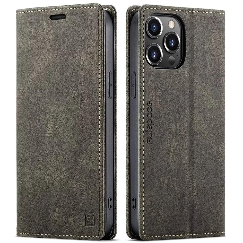 Vintage Wallet Case Card Holder Kickstand Built-in Magnetic Flip Leather Case for iPhone Leather Cases for iPhone 14 13 12 11 Pro Max Mini XR XS Max 8 7 6s Plus Wallet Flip Cover