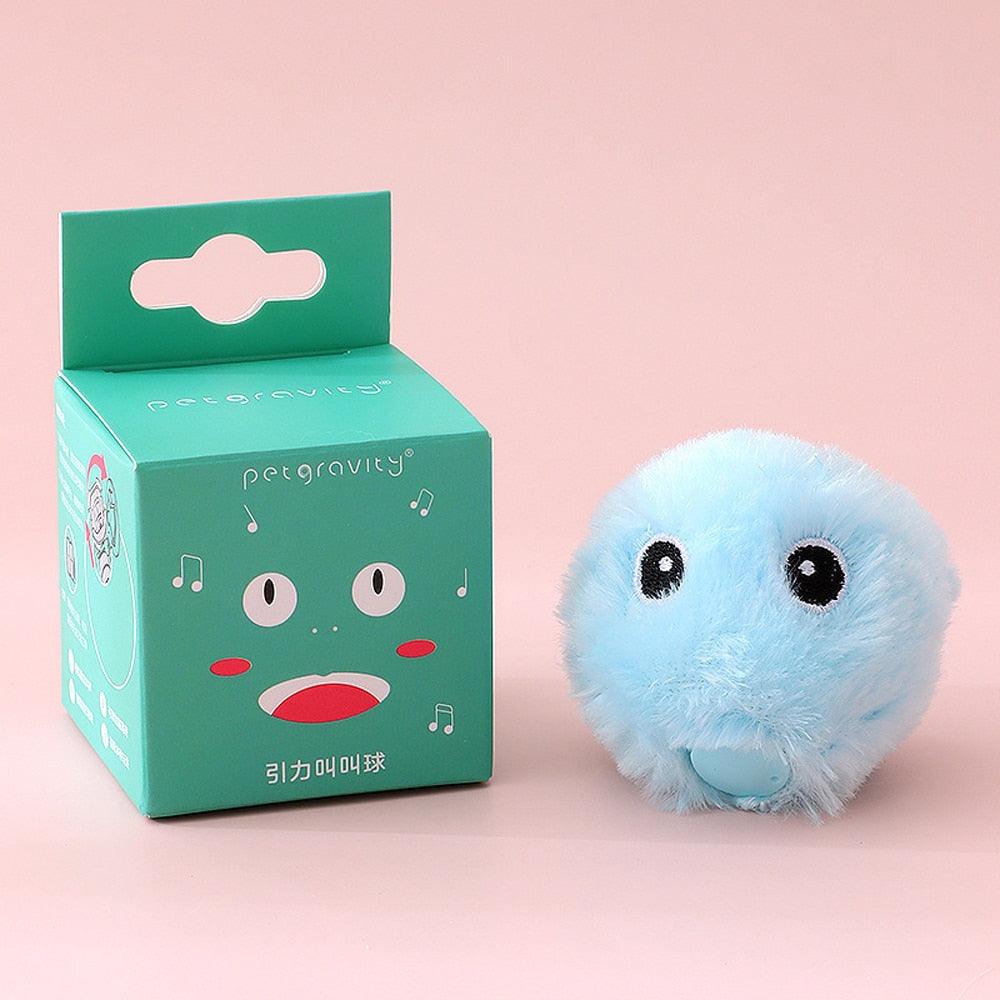 Smart Fluffy Plush Cat Ball Toys Interactive Chirping Balls Cat Kicker Toys 3 Lifelike Sounds Fun Kitty Kitten Toys Interactive Electric Cat Ball with Sound