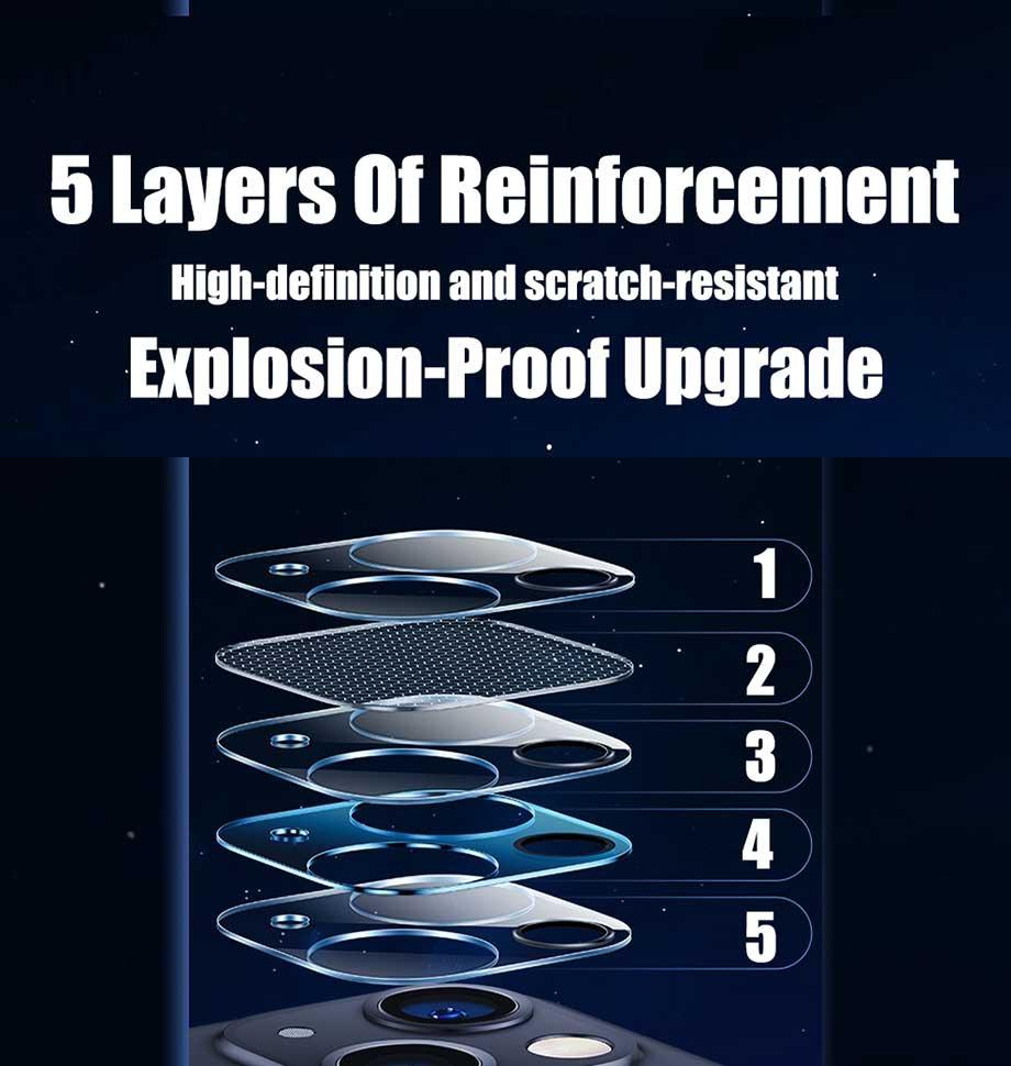4Pcs Back Lens Glass Protectors for IPhone 13 14 Pro Max 12 Mini X XR Camera Protective Glass on iPhone 11 PRO XS MAX 14 Plus Camera Lens Protector Full Coverage Anti-Spy Tempered Glass Film 9H Hardness Upgrade Edge Protection