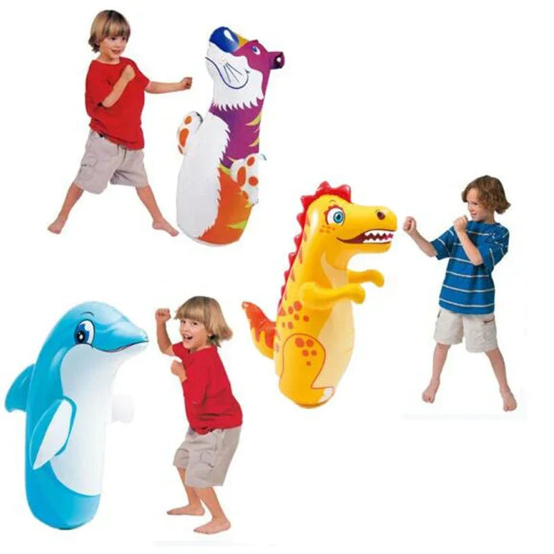 Inflatable Dinosaur & Penguin Tumbler Toys Fun for Kids and Adults