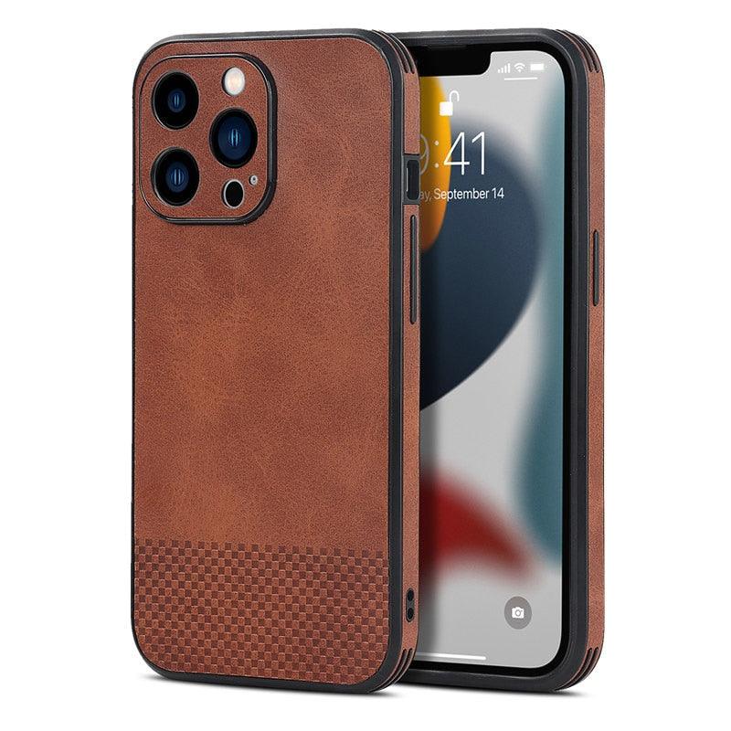 Gorgeous Luxury Genuine Leather Phone Case For iphone 13 Pro Max 12 11 14Pro Max XR XS MAX 7Plus Shockproof Cover Full Protective Slim Leather Luxury PU Flexible Bumper Non-Slip Grip Shockproof Full Body Protective Cover Men Women Phone Cases
