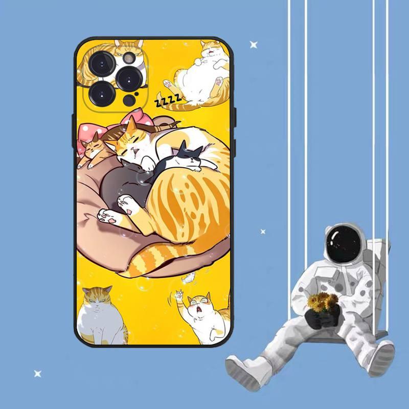 Cat Cute Art Phone Case For Iphone 8 7 6 6s Plus X Se 2020 Xr Xs 14 11 12 13 Mini Pro Max Mobile Case Transparent Soft Protective Clear Case Compatible For Iphone