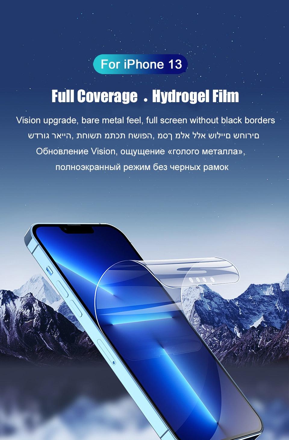 Full Cover Film For iPhone 13 12 11 14 Pro MAX Mini Screen Protector XS Max XR X 7 8 6S Plus SE 2020 Phone Accessories Screen Protector Ultra Strengthened Tempered Glass