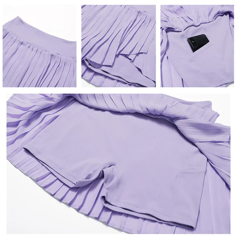 Women's Pleated Tennis Skirts with Pockets for Workout Gym Golf and Running