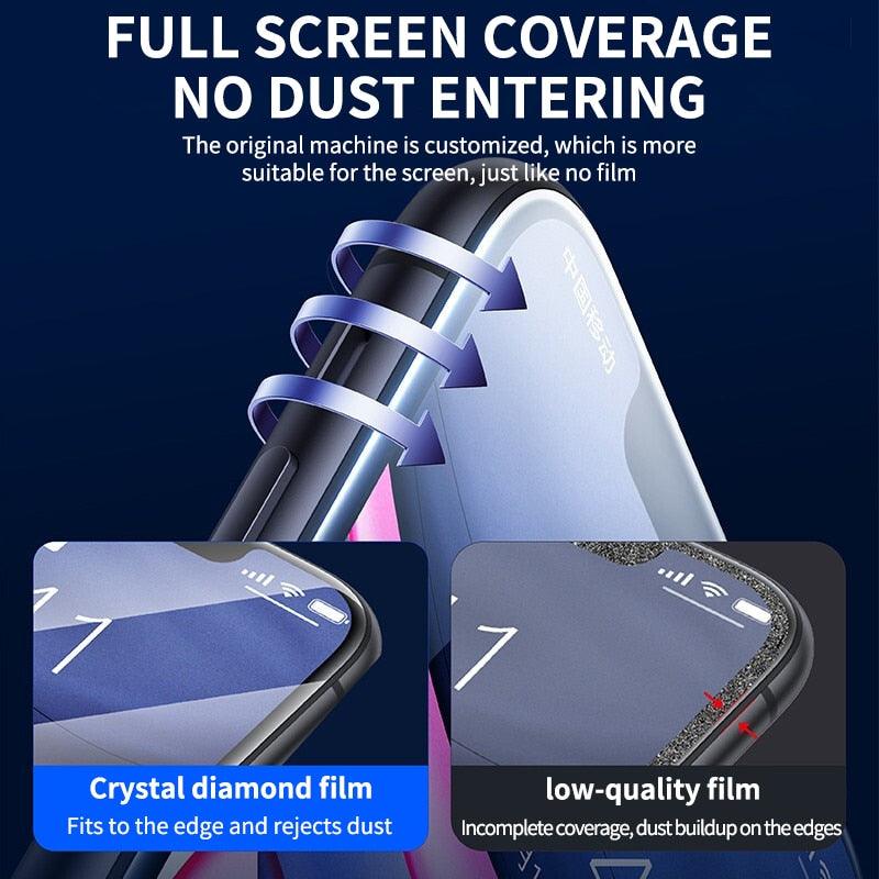 80D Full Protective Glass For iphone 6 7 8 Plus X Xr Xs Max SE Tempered Screen Protector iPhone 11 12 13 Pro Max Mini Glass Film Screen Protector with Full-Coverage, Easy Installation Frame