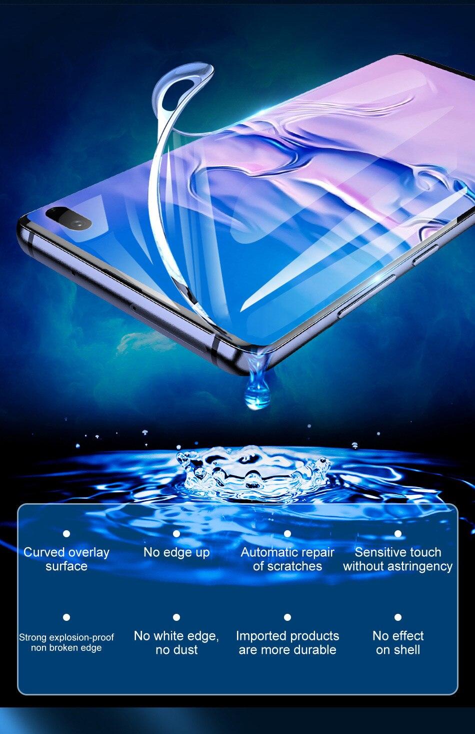 2PCS Hydrogel Silicone Screen Protector Full Glue Cover Sticker Film For iPhone 12 XS Max XR For iphone 13 X 7 8 6S 11 pro max Hydrogel Protective Film Transparent Soft Screen Protectors