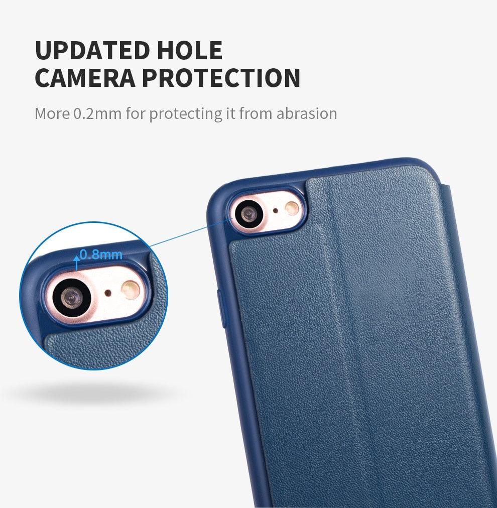 Ultra Thin Slim Case For iPhone 13 12 Case 6S 7 8 Plus X XR XS Max Flip Leather Cover For iPhone 12 11 Pro Max Case Leather Extra Slim Phone Case With Stand Function