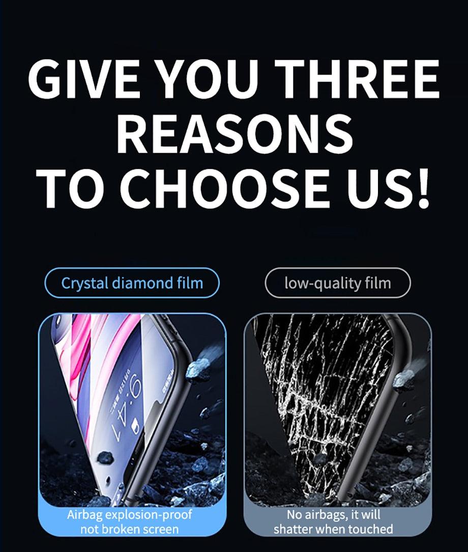 80D Full Protective Glass For iphone 6 7 8 Plus X Xr Xs Max SE Tempered Screen Protector iPhone 11 12 13 Pro Max Mini Glass Film Screen Protector with Full-Coverage, Easy Installation Frame