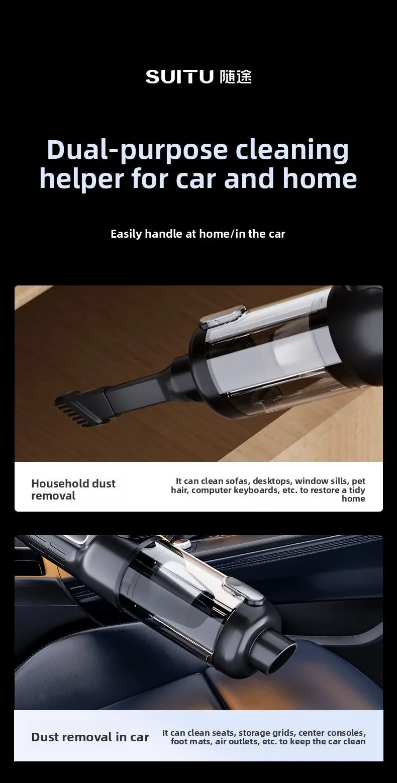 65000RPM Portable Car Vacuum Cleaner Wireless Handheld Mini Wet Dry Silent Powerful for Auto Cleaning