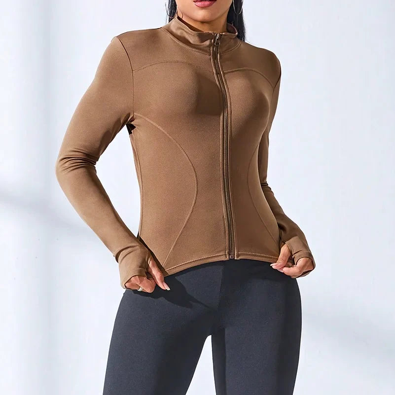 Women's Slim Fit Zip Up Workout Jacket