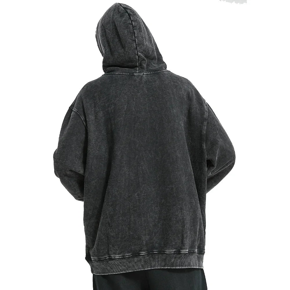 Unisex Cotton Hoodies Vintage Wash Harajuku Style