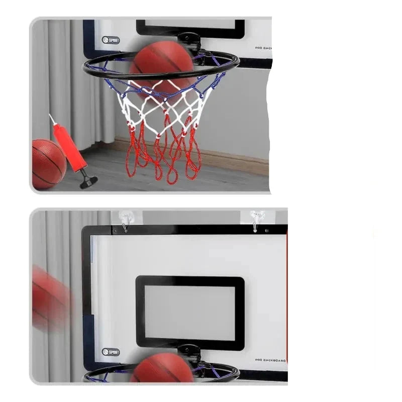 Indoor Basketball Fun Wall-Mounted Hoop and Ball Set
