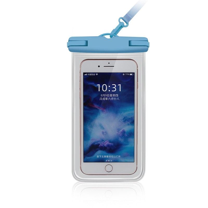 Gray Drop Resistant Waterproof Bag For Mobile Phones Under 6.9 Inches Plastic Mobile Phone Waterproof Case Diving Seal Phone Case Waterproof Pouch Phone Underwater Case 35m