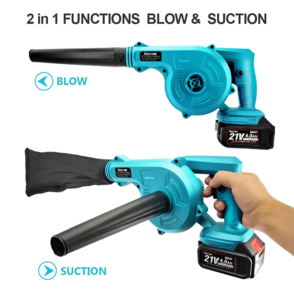 2 In 1 Electric Air Blower Garden Cordless Vacuum Cleaner Dust Computer Collector Handheld Power Tools For Makita 18V Battery