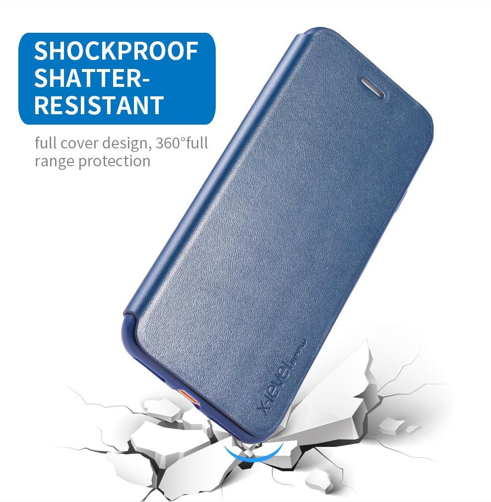 Ultra Thin Slim Case For iPhone 13 12 Case 6S 7 8 Plus X XR XS Max Flip Leather Cover For iPhone 12 11 Pro Max Case Leather Extra Slim Phone Case With Stand Function