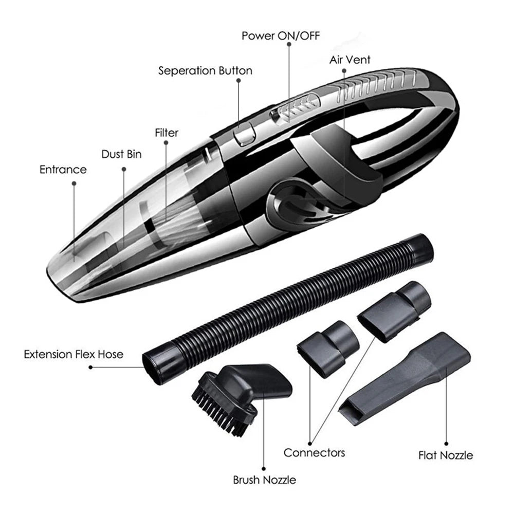 Wireless Handheld Vacuum Cleaner USB Charging Car Vacuum Cleaner Portable Wet&Dry Handheld strong Suction Cordless 12000pa