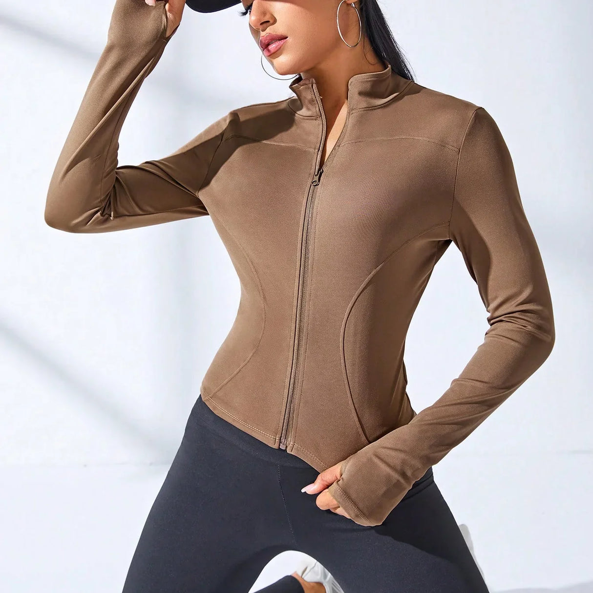Women's Slim Fit Zip Up Workout Jacket