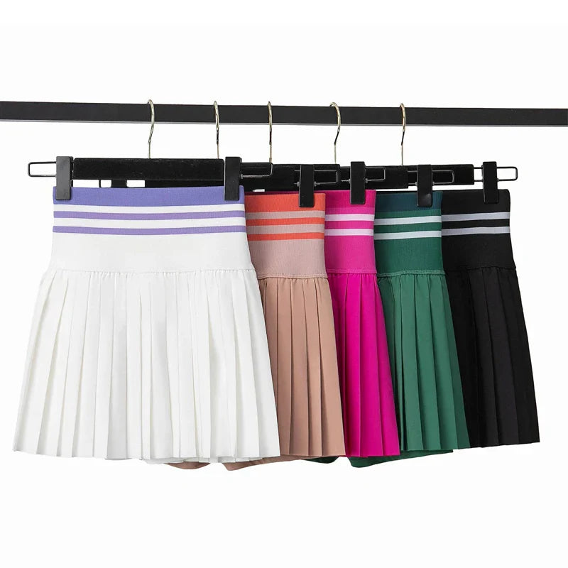 Women's Summer Sports Skort High Waisted Pleated 2 in 1