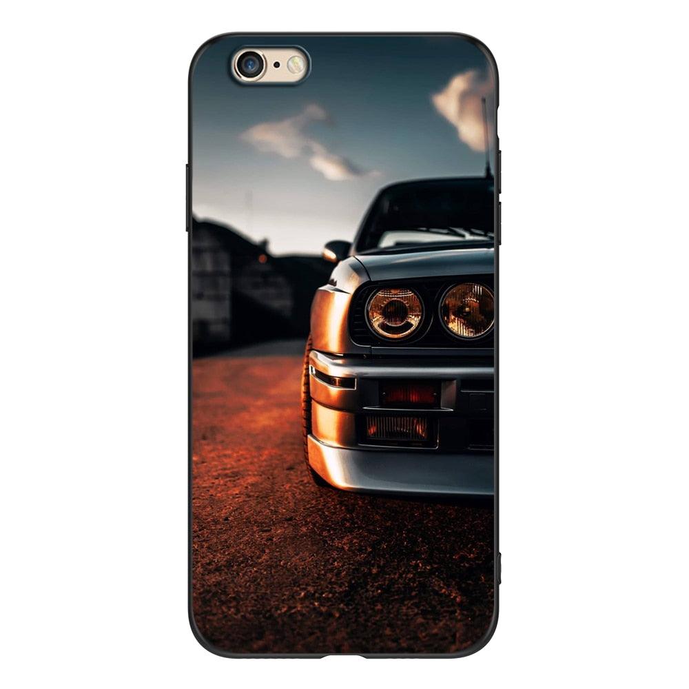 Cute Cover Soft Silicone Print Cars Print Phone Case For Iphone 5s 5 S Se 2016 4.0" Case Phone Cover On Iphone 6s 6 S Plus Funda Bumper Black Case Sport Race Car