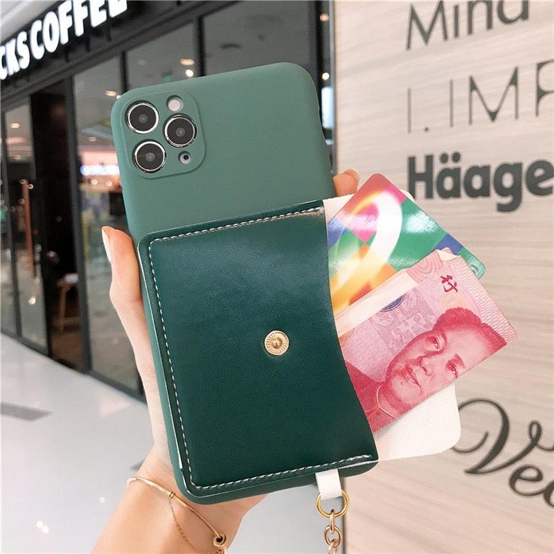 Luxury Wallet Phone Case For iPhone 13 Pro Max 11 12 Pro Max X XR XS 7 8 Plus 13 Mini Soft Silicone Handbag Card Phone Case Wallet Compatible iPhone Bag Cover