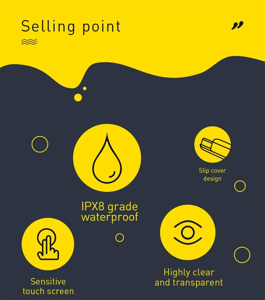 Unique Soft Waterproof Phone Case 7.2inch IPX8 Waterproof Phone Bag For iPhone 13 Waterproof Pouch Diving Surfing Phone Bag Case Cover Adjustable Rope Phone Case