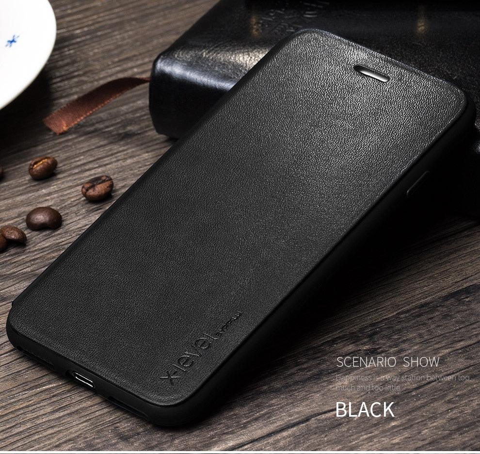 Ultra Thin Slim Case For iPhone 13 12 Case 6S 7 8 Plus X XR XS Max Flip Leather Cover For iPhone 12 11 Pro Max Case Leather Extra Slim Phone Case With Stand Function