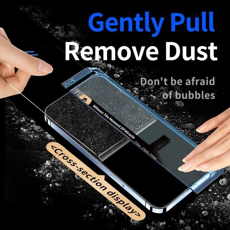 Edge to Edge Coverage Screen Protector for iPhone 14 Pro Max 12 13 Dust Free Phone Screen Protector Glass With Install Proof Without Bubbles