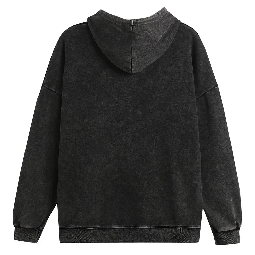 Unisex Cotton Hoodies Vintage Wash Harajuku Style