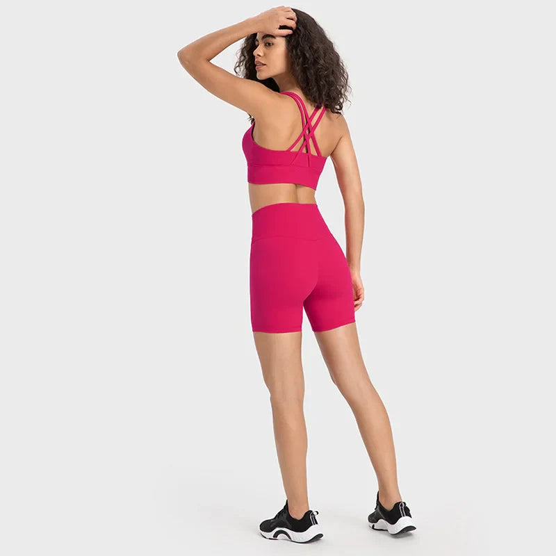 Nude Feel Yoga Sets Cross Back Bra & Joggers