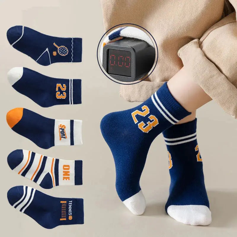 Classic Boys Tennis Crew Socks Soft Cotto