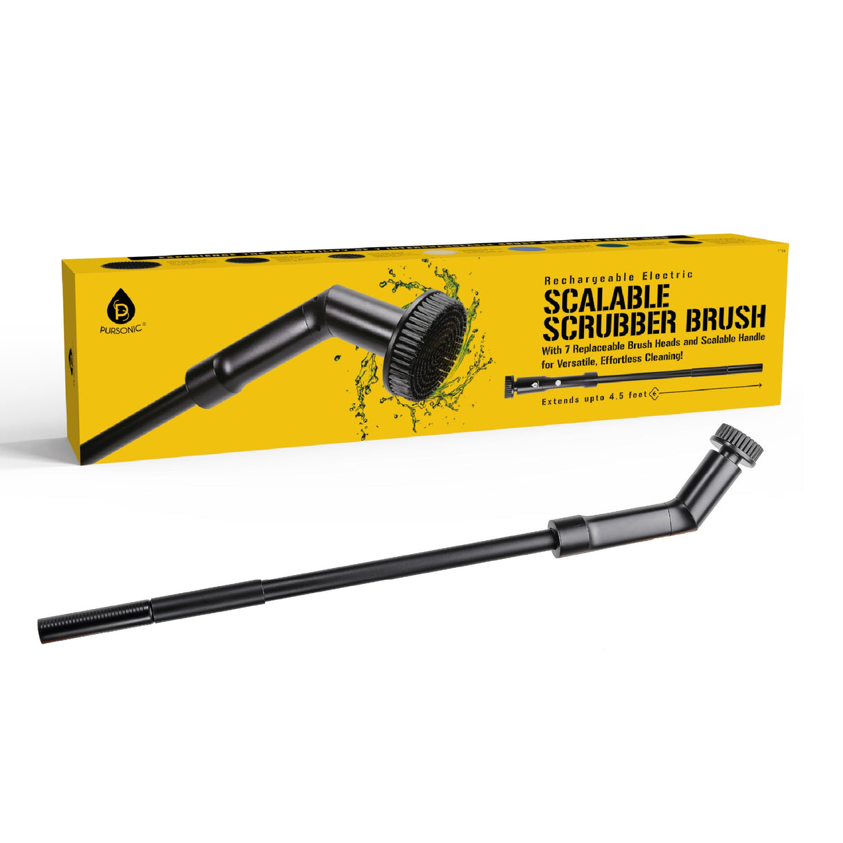 Rechargeable Electric Scalable Scrubber Brush – Reach New Heights in Cleaning by Pursonic