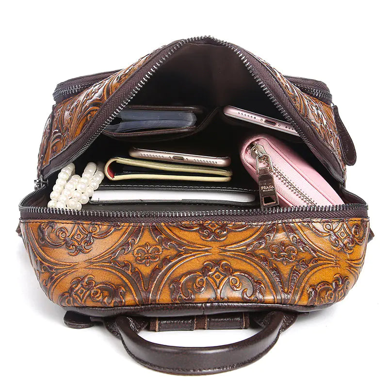 Luxury Retro Genuine Leather Women's Backpack Bag