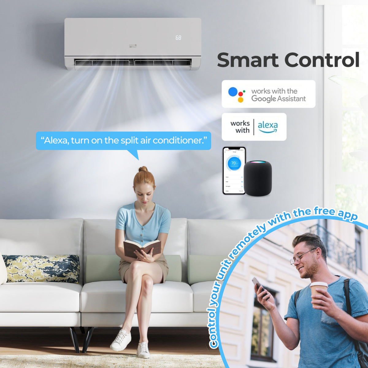 SEERXtreme Series ENERGY STAR Certified 12000 BTU 24 SEER2 115V Mini Split AC with Wall Mounting Bracket