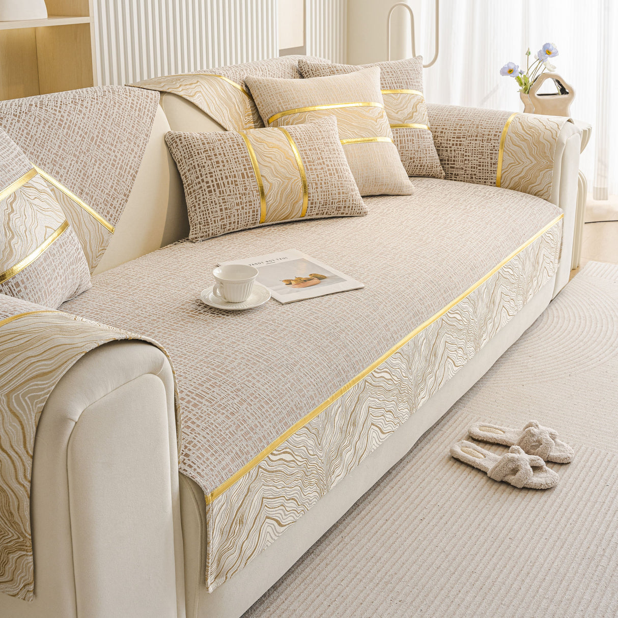 Modern Non-Slip Couch Slipcover, Soft, Durable & Washable Furniture Protector