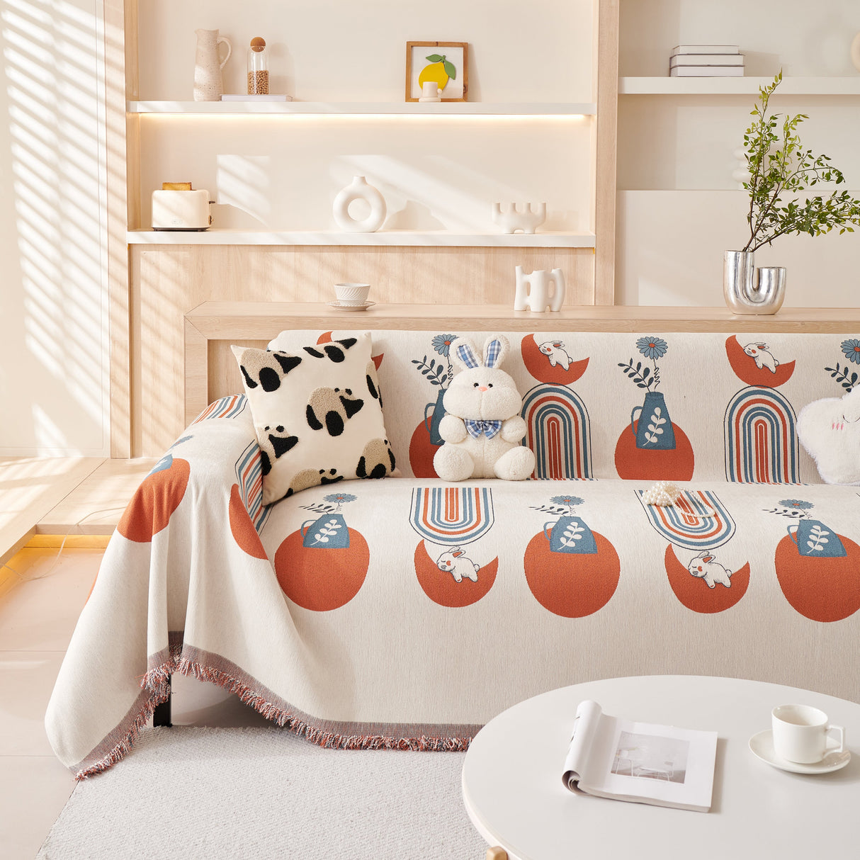 Decorative Throw Blankets for Couch Reversible Chenille Furniture Throw Covers for Sectional Sofa