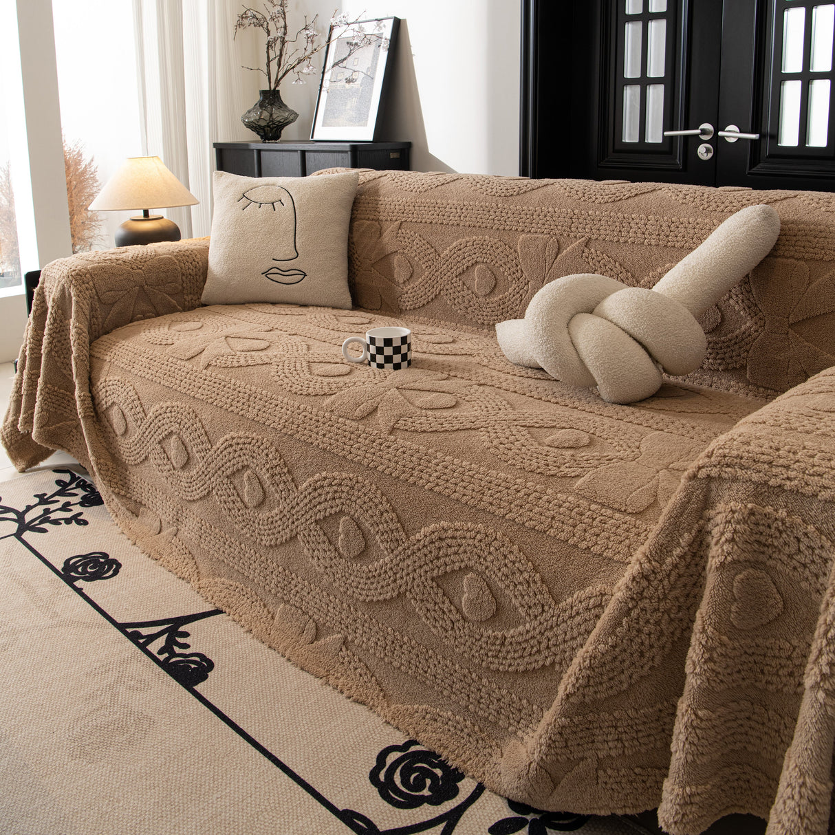 Soft Plush Fleece Throw Blanket for Couch Solid Cute Warm Couch Cover Blanket for Winter